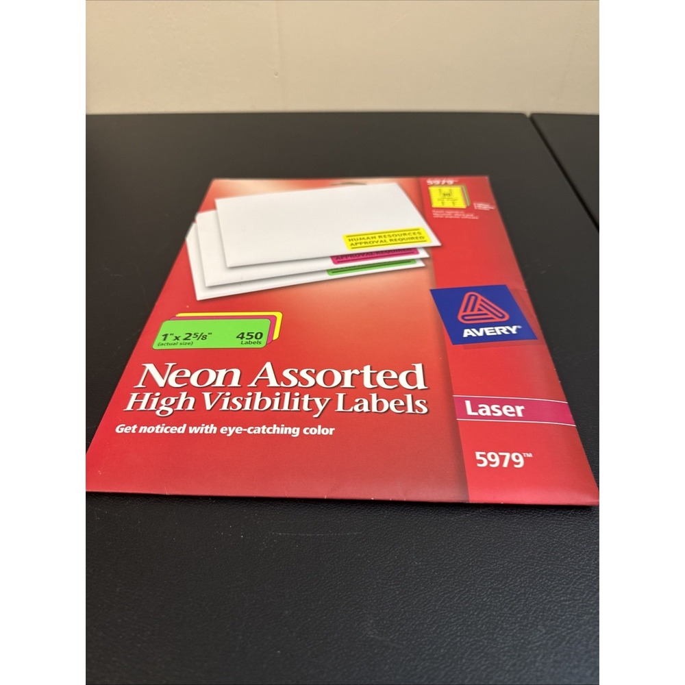 Avery Neon Address Laser Labels 1" x 2-5/8", 750 Stickers #5979 Read Description